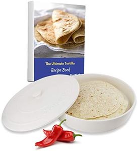 StarBlue 10 Inches Ceramic Tortilla Warmer with Free Recipes ebook - White, Insulated One Hour and Holds up to 24 Tortillas,Chapati, Roti, Microwavable, Oven Safe