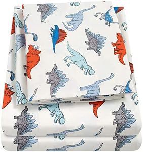 1500 Supreme Kids Bed Sheet Collection - Fun Colorful and Comfortable Boys and Girls Toddler Sheet Sets - Deep Pocket Wrinkle Free Soft and Cozy Bedding - Twin XL, Dinosaurs