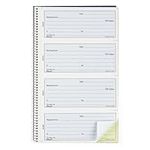 Blueline Receipt Book with Spiral Binding, 200 Carbonless Duplicates, Bilingual, 10-5/8" x 6-5/8" (DC4074T)