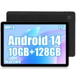 XCX 11 Inch Tablet Android 14, 10GB RAM 128GB ROM 1TB TF, Octa-Core 2.0GHz Processor, 5G+2.4G WiFi 6, 8+5MP Dual Camera, 6800mAh Battery, Bluetooth 5.0, Newest Tablets with Widevine L1 (Black)