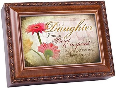 Cottage Garden Daughter Woodgrain Music Box / Jewelry Box Plays Light up My Life