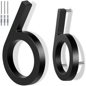 6 Inch Floating House Number Metal Modern Anti-Rust House Address Numbers for Outside with For Mailbox Yard Home Front Door Zinc Alloy Black, 911 Visibility Signage (6)