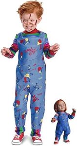 Chucky Costume for Kids Boys Girls Halloween Costume Chuckie Costume Chucky Overalls Good Guys Overalls Chucky Outfit Chucky Doll Shirt 4T 5T 6T 7T 8T 9T 10T Toddler - S Size (39.3"-43.3" Height)