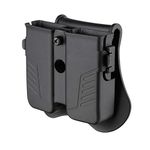 Double Magazine Holster, Universal Magazine Pouch, 9mm/40/45 Magazine Holder for Glock/Sig sauer/S&W/Beretta/Taurus/H&K Single Stack/Double Stack Magazines, Adjustable Paddle Mag Holder …