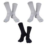 DIATEX Diabetic Compression Socks,Therapeutic&Arthritis Care, Reduces Swelling,Improves blood circulation,Anti-Microbial,Breathable,Unisex (Pack of 3) (Grey2&Black1, Free Size)