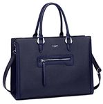 David Jones - Women's Large Top-Handle Handbag - Shopper Tote Bag PU Leather - Business Work School Satchel Briefcase - Big Capacity A4 Shoulder Crossbody Bag - Elegant Travel Student - Blue