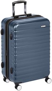 Amazon Basics Premium Hardside Spinner Luggage with Built-In TSA Lock - 68 cm, Navy Blue