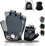 super NADIAK® Half Finger Cycling Gloves-Cycling Gloves-Bike Gloves-Bike Gloves Half Finger,Gloves City Bike, Gloves Mountain Bike,Gloves BMX,Gloves Road Bike (Black/Grey, XL)