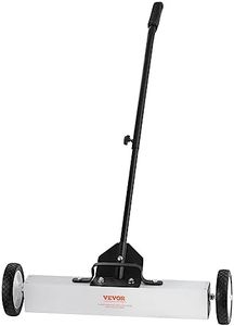 VEVOR 50Lbs Rolling Magnetic Sweeper with Wheels, Push-Type Magnetic Pick Up Sweeper, 24-inch Large Magnet Pickup Lawn Sweeper with Telescoping Handle, Easy Cleanup of Workshop Garage Yard