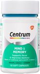 Centrum Benefit Blends Vitamin Mind & Memory with Ginkgo, Ginseng & Brahmi to Support Focus & Improve Memory, 50 Capsules