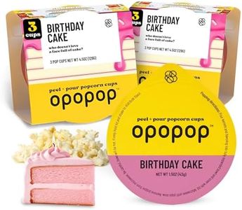 Opopop Microwave Popcorn - Pop Cups Birthday Cake 6-Pack, Non-GMO Gourmet Popcorn Kernels & Popcorn Flavoring, Gluten Free Snacks, Easy to Make and No Mess