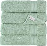 Quick-Dry, Soft & High Absorbent Bath Towels 27"x54" Cotton Turkish Bath Towel Set of 4 | Daily Use 100% Cotton Towels for Bathroom, Gym & More | Bathroom Towels Set (4 Pcs, Green)