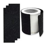 PUREBURG Replacement 1 x HEPA Filter and 4 x Carbon Pre-Filters Compatible with Hunter H-HF400-VP H-PF400 Fit Hunter HP400 Cylindrical Tower Air Purifiers