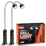 Grill Light BBQ Grilling Accessories: Unique Christmas Gifts for Men Dads Husbands Grandpas, Cool Gadgets Tools GrillIing Barbecue Supplies Stocking Stuffers, Bright Magnetic LED BBQ Lights, 2 Pack