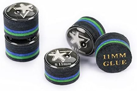 CRICAL Pool Cue Tips 6 Layers Rainbow Billiards Tip (Hardness SX/SS/S/M/MH/H) (Size 11mm/14mm) Pool Cue Tip - 5 Piece