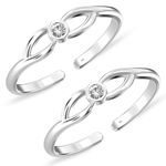 LeCalla Women's Classic Cubic Zirconia Toe Ring in 925 Sterling Silver BIS Hallmarked Jewelry