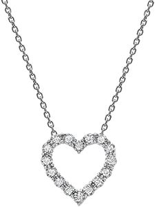 1/4 Carat Diamond, Prong Set Round-cut Diamond Heart & Cross Shape Pendant 18 inch Cable Chain Necklace (I-J, I2-I3) by La4ve Diamonds |Real Diamond Jewelry for Women Girls | Gift Box Included, Sterling Silver, Diamond