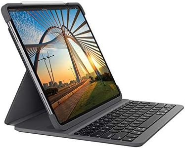 Logitech Slim Folio Pro for 12.9 inch iPad Pro (3rd & 4th gen, Model: A1876/A2014/A1895/A1983/A229/A2233) Backlit Keyboard, Advanced Wireless Bluetooth, Magnetic Latch, QWERTY UK Layout, Grey