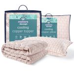 Silentnight Restore Cooling Copper Pillow & Mattress Topper - Temperature Regulating Ideal to Relieve Night Sweats & Hot Flushes - Breathable & Antibacterial Fresh Bed - Single