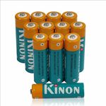 Kinon Double A Rechargeable Batteries 1.2V NiMH AA 1300mAh (12 Pieces) for Outdoor Solar Lamp Lawn Garden Lights Landscape Pathway Lights Backyard Porch and Patio Lights