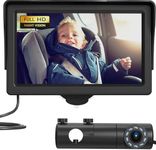 Baby Car Camera, HD Display Baby Car Mirror with Night Vision Feature, 4.3 inch Baby Car Monitor with Wide Clear View, Baby Car Seat Mirror Camera Rear Facing to Observe Baby’s Every Move