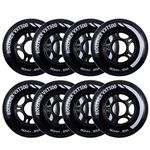 Rollerex VXT500 Inline Skate/Rollerblade Wheels (8-Pack) (Various Size & Color Options Available) (Steel Black, 72mm) -Indoor Outdoor- Intended for Roller Blade Wheel Replacement
