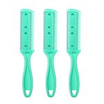 OSALADI 3Pcs Hair Cutter Comb,Hair Razor Comb,Double Edge Razor Hair Trimmer Comb for Think and Thick Hair Cutting and Styling,Green