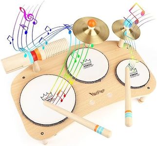 Kids Drum Set for Toddlers 1-3, All in One Musical Instruments - Wooden Musical Toys for 1 Year Old, Montessori Sensory Toys for Baby 12-18 Months, 1st Christmas Birthday Gifts for Boys Girls Age 1-2