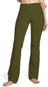 Houmous S-XXXL 29''31''33''35'' Inseam Women's Cotton Bootcut Pants Inner Pocket(Tall-35 Inseam-Green, X-Large)