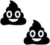 2Pcs Funny Toilet Sticker Toilet Sticker Funny Cheerful Bathroom Stickers Waterproof Toilet Seat Sticker Waterproof Poop Emoji Wall Art Vinyl Decal for Toilet Seat Toilet Lid Bathroom(A Size)