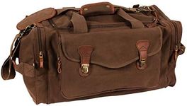 Brown Leather Canvas Travel Bag