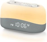 Dreamegg White Noise Machine - Sound Machine Alarm Clock 4-in-1 with 29 Soothing Sounds, 0-100% Dimmable, 8 Night Lights, Auto Timer, Memory, Soonze, White Noise Alarm Clock for Baby Adult Gift Home