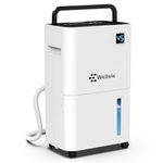 Wellsle 50 Pint Dehumidifiers for Basement & Bedroom with Smart Humidity Control, 24HR Timer, 0.66 Gallon Tank, Drain Hose for Continuous Drainage - Home Quiet Dehumidifier with 3 Working Modes