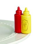 Nora Fleming Hand-Painted Mini: Main Squeeze (Ketchup and Mustard) A230