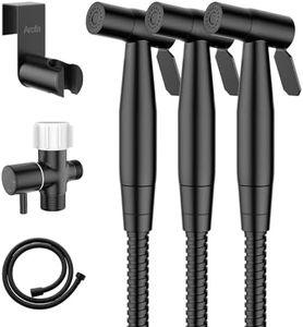 Arofa Black Bidet Sprayer for Toilet, 3 Pack Handheld Jet Sprayer Adjustable Water Pressure Muslim Shower with Bidet Hose, Bidets for Existing Toilets Cloth Diaper Spray for Baby/Feminine Wash