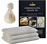 Zash Of London® 3 Pack Cheesecloth Reusable for Straining, 100% Unbleached Lint Free Pure Cotton Muslin Cloths, Cheese Clothes Weave Fabric Filter for Baking, Cooking 50 x 50 cm Food Strainer Cloth