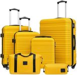 COOLIFE Suitcase Sets 6 Piece, Luggage Sets ABS Hard Shell, Durable Travel Luggage with Expandable Travel Duffels Bag ＆ Toiletry Bag Included TSA Lock and 4 Spinner Wheels for Travel, 16" 20" 24" 28"
