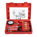 Petrol Gas Engine Cylinder Pressure Gauge, Diagnostics Tool with Adapter & Hose, Automotive Compression Tester Kit