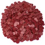 Royal Bingo Supplies 1000-pack of Solid Opaque 3/4-inch Bingo Chips, Great for Classroom Counting and Math Activities (Red)