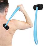 Double Layer Back Hair Removal and Body Shaver with Extreme Reach HandleBody Hair Trimmer and Groomer for Men,Shave Wet or Dry