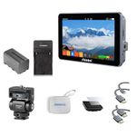 Shimbol M5 5.5" 1200nits Camera Monitor with 1/4" Cold Shoe Mount Battery Charger Kit, Rec.709 IPS Touchscreen Monitor 4K HDMI Aluminum Shell with 3D LUT, False Color' Waveform, Focus Peaking for DSLR