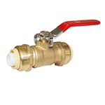 HQMPC Push-Fit Full Port Ball Valve Pex Push Ball Valve Water Shut Off Valve Plubing Pex Push In Ball Valve Push-to-Connect, PEX, Copper, CPVC, 1/2" 1 Pack