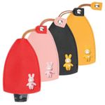 HASTHIP® 4 PCS Car Key Case, Cute Key Case Holder PU Leather Key Pouch Large Capacity Pull Out Car Keychain Bag Sleeve