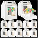 HFAYDZSW Cake Pop Holder Boxes, 12Pcs Portable Cakepop Stand, 18 Holes Lollipops Holder Display Stand Clear Window for Weddings Baby Showers Birthday Parties