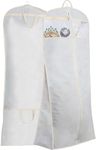 MISSLO 65" Bridal Wedding Gown Dress Garment Bag with Accessories Pouch Large Travel Garment Cover 8" Gusset (White)