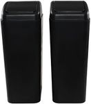 Neadas 3.5 Gallon / 14 Liter Black Plastic Trash Can with Swing Lid, Slim Garbage Can, 2 Packs