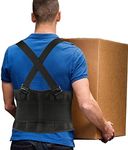 PAZAPO Back Brace Men and Women - Lower Lumbar Support for Heavy Lifting - Lower Back Support Belt with Removable Suspenders-Adjustable Back Belt for Workout, Back Pain Relief, M/L(30-37 Inches)