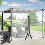 Waterproof Pvc Tarpaulin With Zip,Outdoor Clear Tarp Curtains,Pergola Gazebo Patio Porch Carport Garden Transparent Tarpaulin Side Panels,Partition Curtains With Grommets,L×H-4.8 * 2.8m(15.7 * 9.2ft)