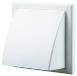 FANTRONIX White Cowled Vent Cover – 155mm Square Frame with 100mm (4 inch) Circular Spigot with Non-Return Valve