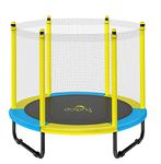 Dolphy 60" Kids Trampoline with Enclosure Net Jumping Mat and Spring Cover Padding Trampoline Jump Outdoor Indoor Trampoline for Home School Entertainment Multicolor